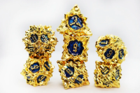 Metal RPG Dice Set Floral Starburst Golden Sweet Pea (7)