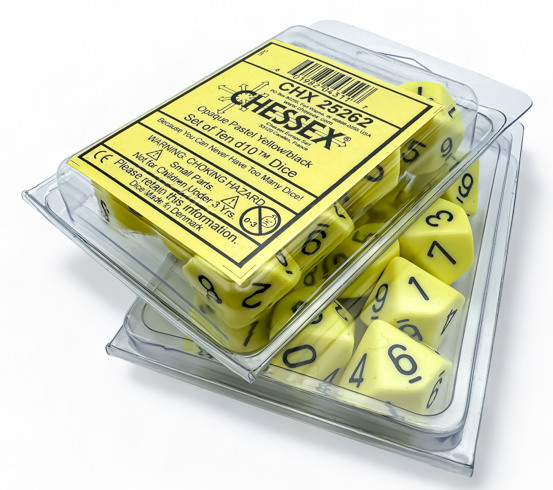 Opaque Pastel Yellow/Black D10 (10)