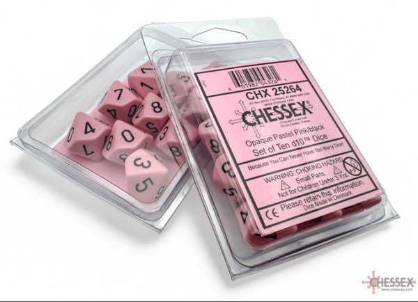 Opaque Pastel Pink/Black D10 (10)