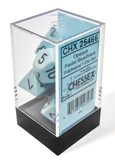 Opaque Pastel Blue/Black Polyhedral (7)