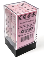 Opaque Pastel Pink/Black 16mm D6 (12)