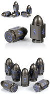 Metal & Enamel Dice Set (7) Bullet Blue & Gunmetal