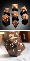 Wooden Dice Set (7) Yellow Balau Wood