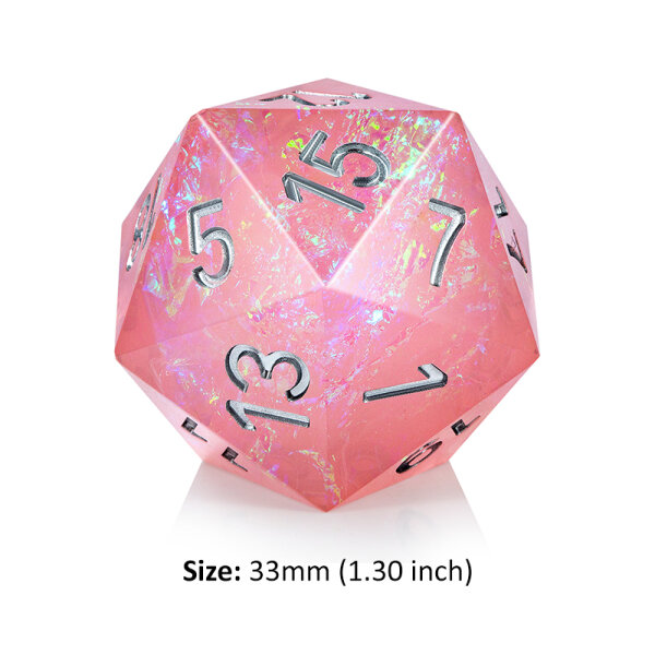Jumbo D20 Dice Pink Lemonade
