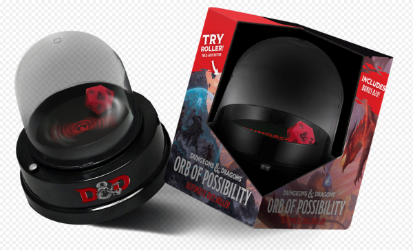 D&D Orb of Possibility Dice Roller with Silicone d20