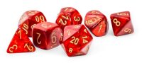 Chessex Scarab Mega-hedral 7-Die Set - Scarlet/gold