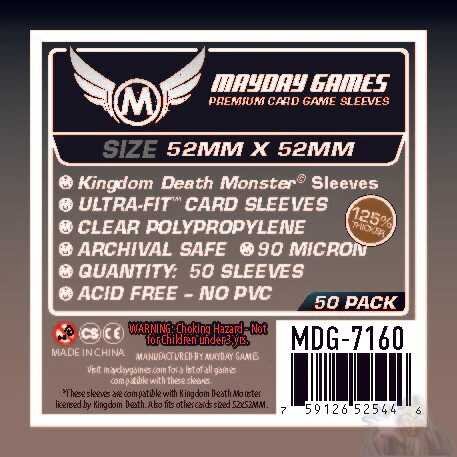 Card Sleeves - 52x52mm - Sleeve Kings - Kingdom Death Monster Premium - 50 Stück