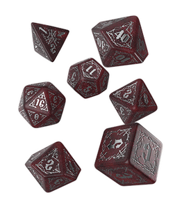 Bloodsucker Shimmering Dice Set: Red & Silver (7)