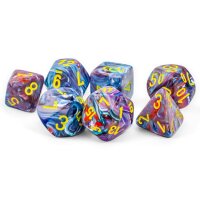 Chessex 7-Die Set - Mega Hedrals Festive Mosaic with Yellow