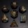 Dragons Hoard Gemstone Polyhedral Dice Set: Blue & Brown & Green Three Tone Glass