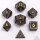 Behemoth Gunmetal w/Gold Solid Metal Dice Set (7)