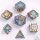 Gears of Fate Solid Metal Dice Set: Brushed Rainbow (7)