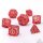 Gears of Fate Solid Metal Dice Set: Brushed Red (7)