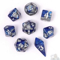 8 Piece RPG Dice Set: Paladin Steel