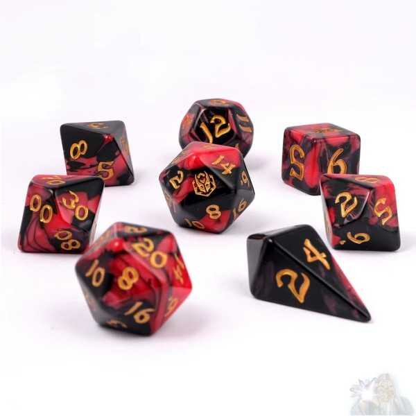 8 Piece RPG Dice Set: Blood Pact