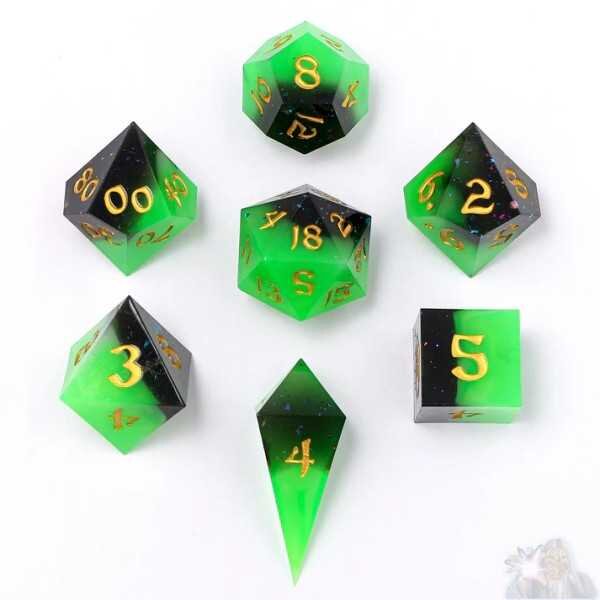 Captured Magic Sharp Edge Resin Dice Set: Swamp Treasure (7)