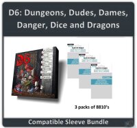 D6 Dungeon Dudes Dames Danger Dice and Dragons Sleeve Bundle