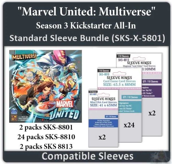 Marvel United Multiverse Season 3 Kickstarter All In Sleeve Bundle