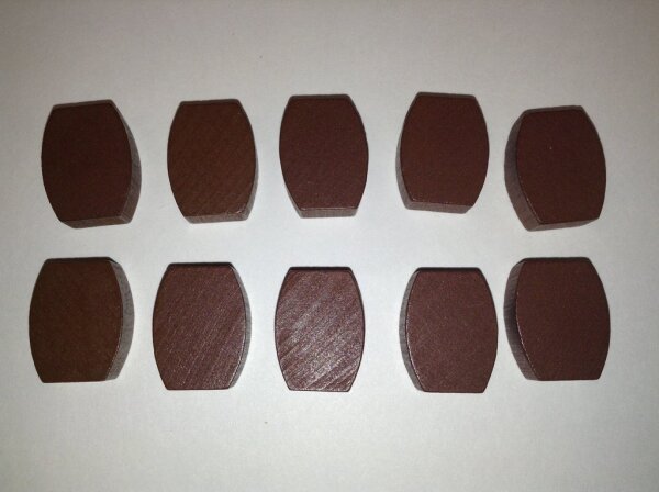 10 Brown Barrel Token Set