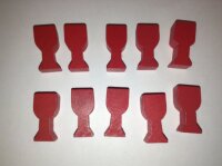 10 Red Goblet Token Set