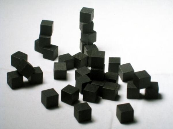 10mm Black Wooden Cube Tokens (100 Pack)