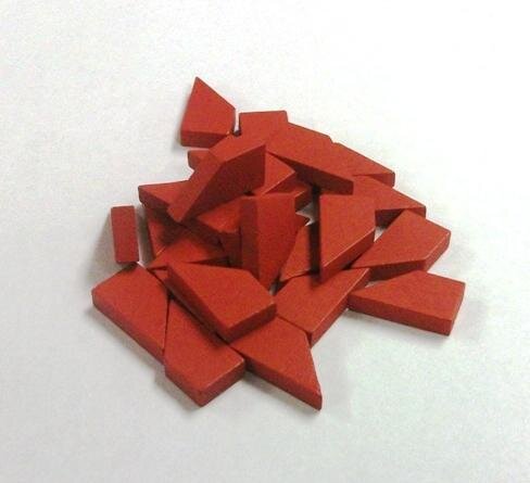 Red Metal Alloy Wooden Token Set (25 Tokens)
