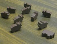 Wooden Cattle Cow Token Set of 10