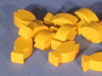 Wooden Fish Food Token Set of 10