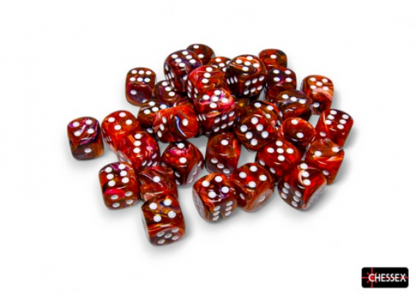 Chessex Festive 12mm d6 Symphony white Dice Block (36)