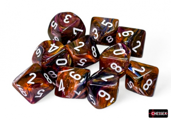 Chessex Festive Symphony white Set of Ten d10s