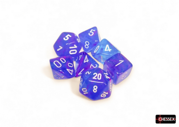 Chessex Nebula Polyhedral Aura white Luminary 7-Die Set