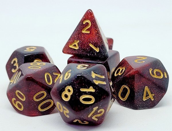 Würfelset Confetti: Red Galaxy (7)