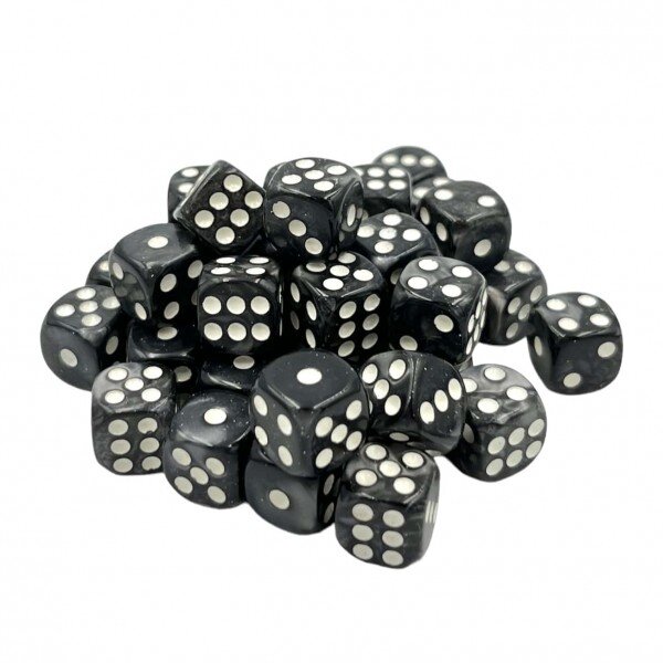Würfelset D6 Pearl: Black/White (36)