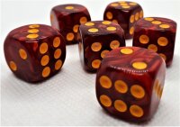 Würfelset D6 Pearl: Red/Gold (12)
