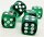 Würfelset D6 Transparent: Darkgreen (12)