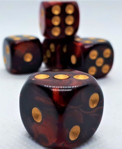 Würfelset D6 Two Toned: Red/Black (12)