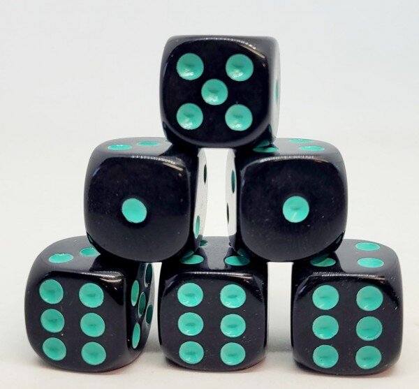 Würfelset D6: Opaque/Neon Blue (12)