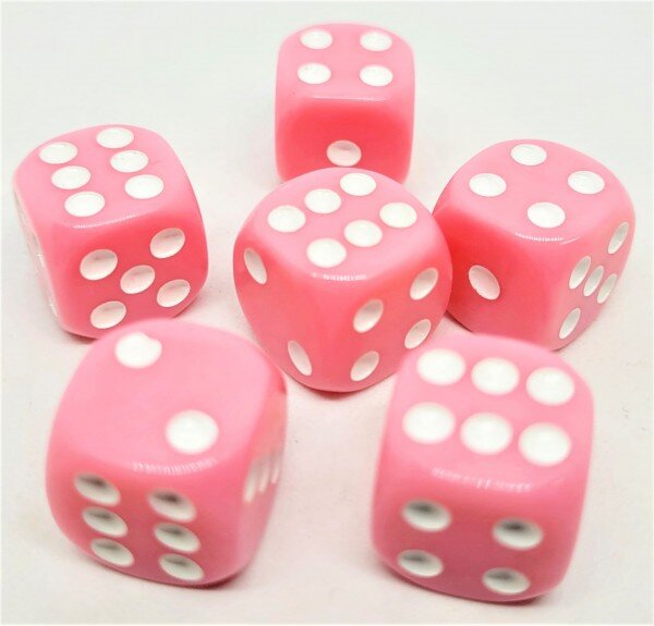 Würfelset D6: Pastell Pink (12)