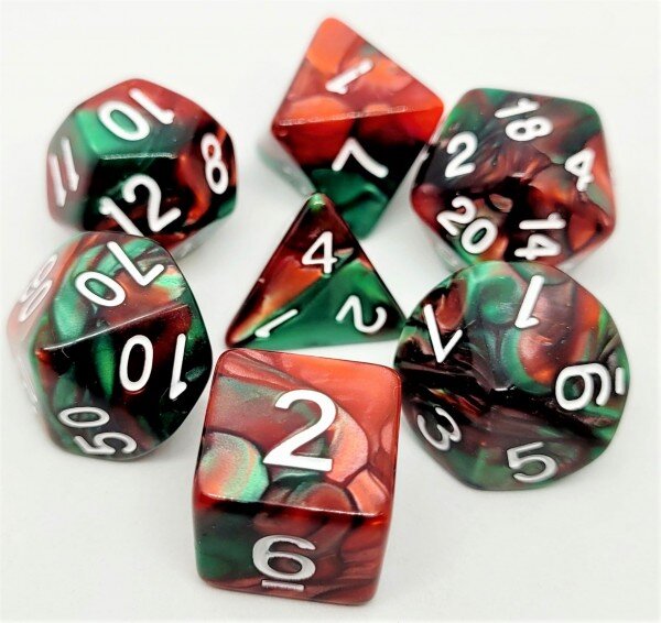 Würfelset Racing: Green/Red (7)