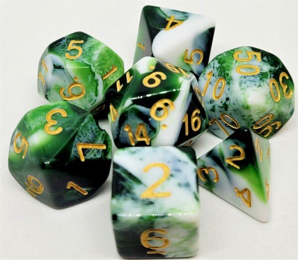 Würfelset Racing: Green/White (7)