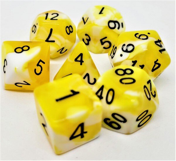 Würfelset Racing: Yellow/White (7)
