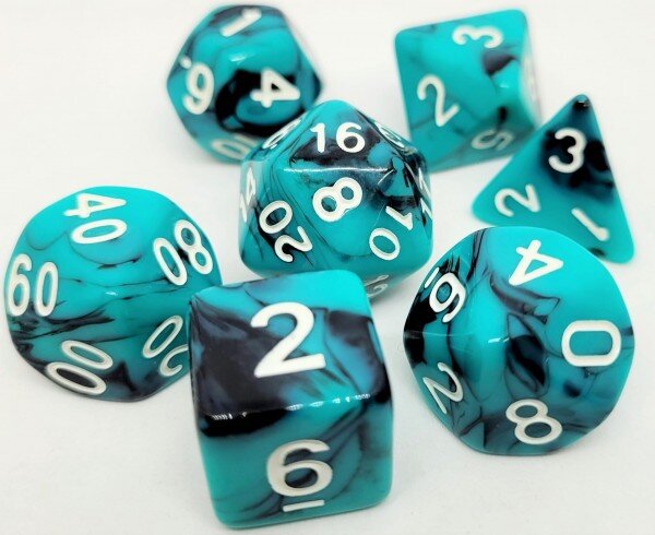 Würfelset: Blue Panda (7)