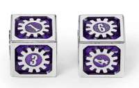17mm Cogcraft Fidget 2D6 Set Chrononaut Purple and Silver