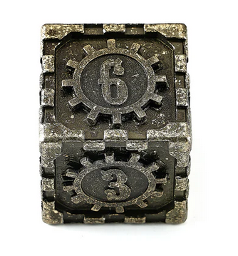 35mm Mythic Size Cogcraft Fidget D6 ChronoEngine Tarnished Gold