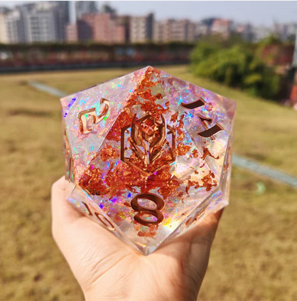 Captured Magic 100mm Chonk D20 Opal w/Copper