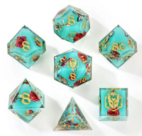 Captured Magic Sharp Edge Resin Dice Set Meadow Magic (7)