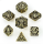 Hollow Metal Cog Themed Dice Set Gold (7)