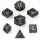 Hollow Metal Cog Themed Dice Set Gunmetal (7)