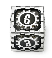 Mythic Size Cogcraft Fidget D6 Diesel Black and Silver