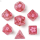 Round Edge Sakura Blossom Resin Polyhedral Dice Set Pink Ink (7)